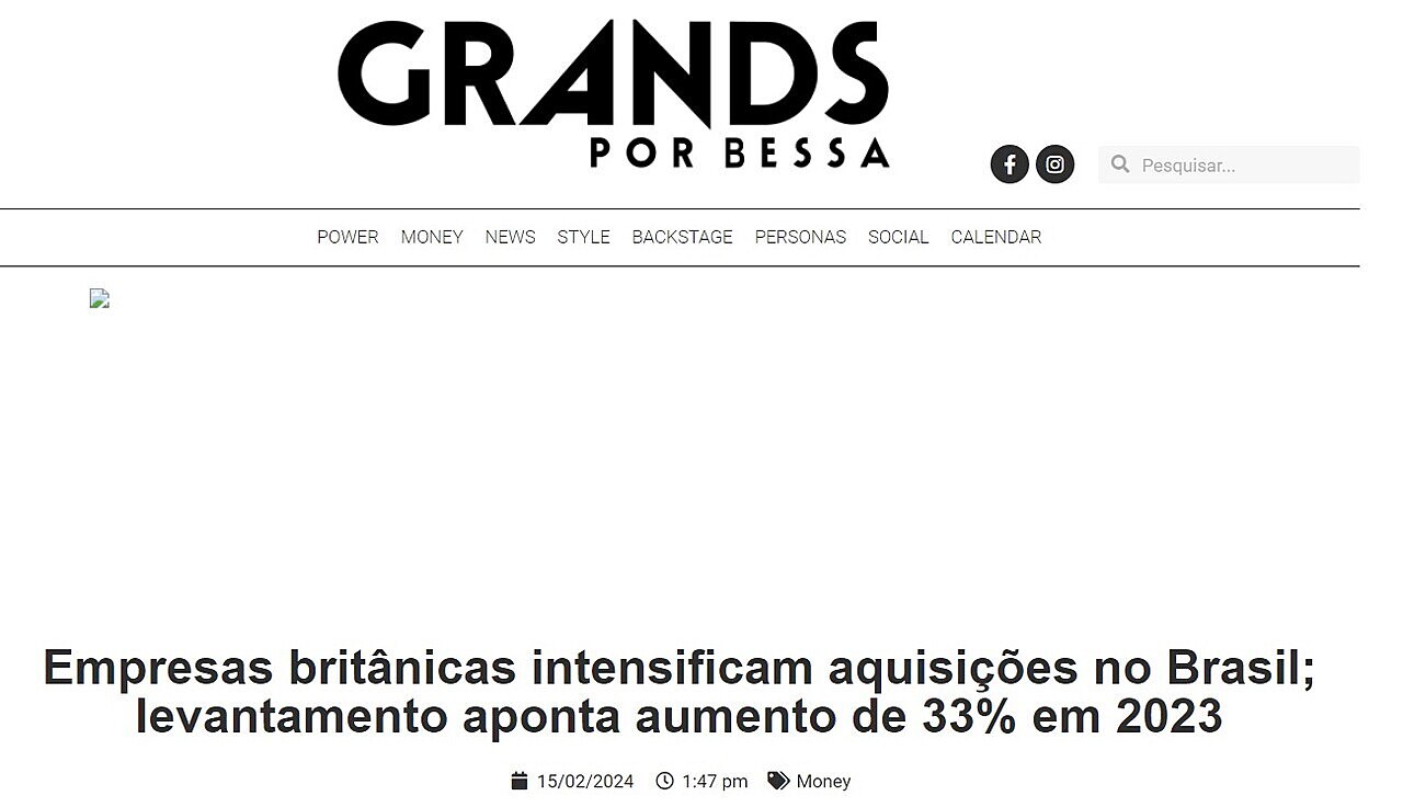 Empresas britnicas intensificam aquisies no Brasil; levantamento aponta aumento de 33% em 2023